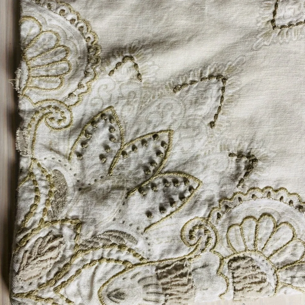 Pottery Barn Holly Embroidered Christmas Holiday Throw Pillow Cover OS